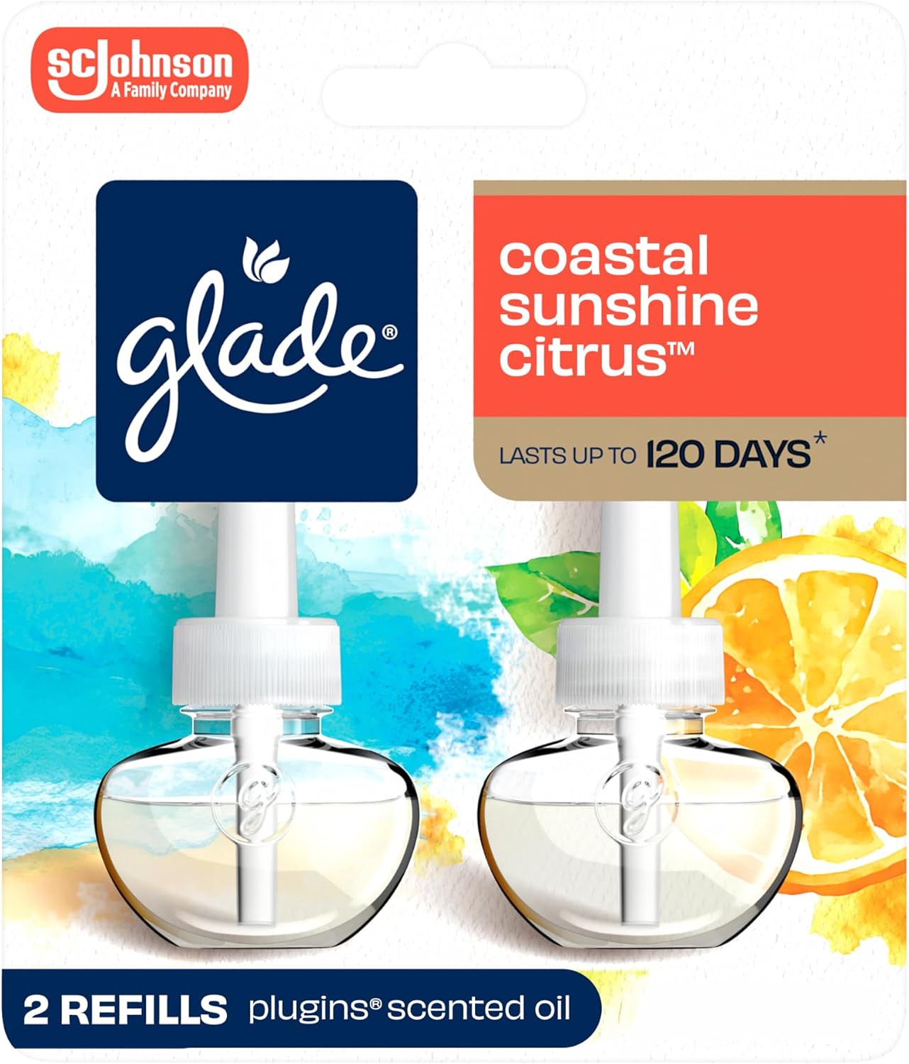 Glade PlugIns Refills Air Freshener, Scented and Essential Oils for Home and Bathroom, Tranquil Lavender & Aloe, 1.34 Fl Oz, 2 Count