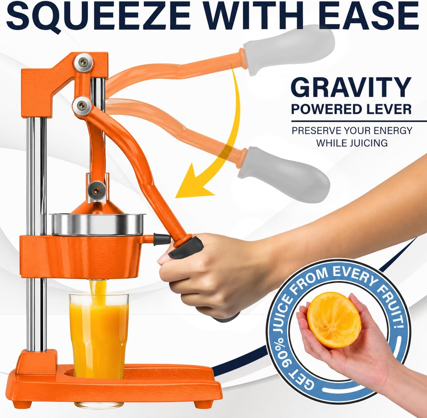 Eurolux Ultra-Premium Cast Iron Juicer | Extra-Large, Heavy Duty, Commercial Grade