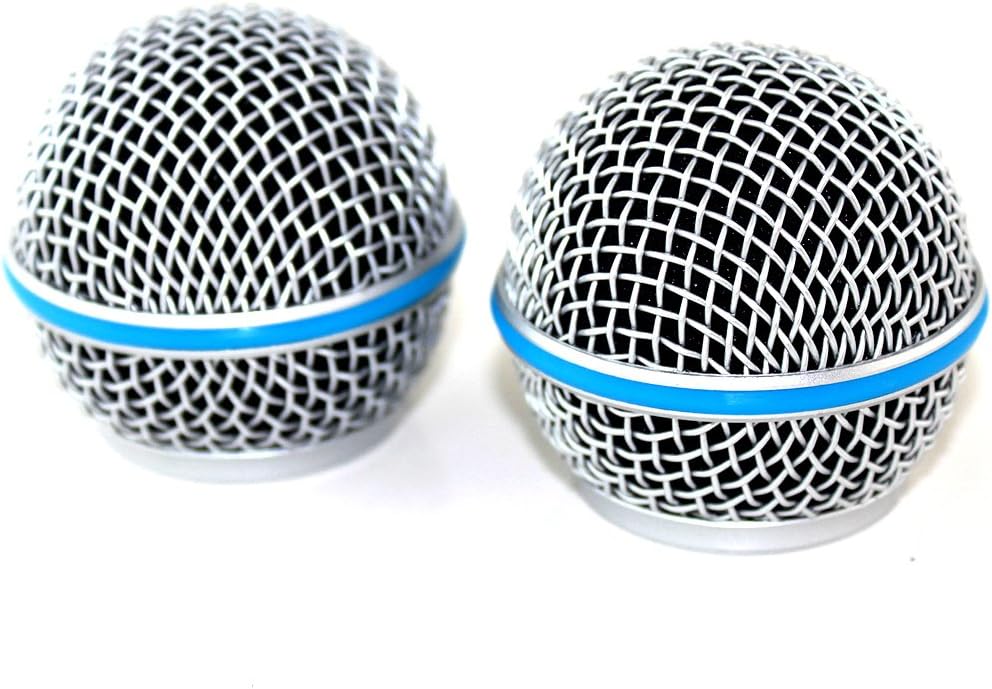 Weymic Replacement Blue Steel Mesh Microphone Grill Head for Shure Sm58 Wireless Microphone and Wired Mics