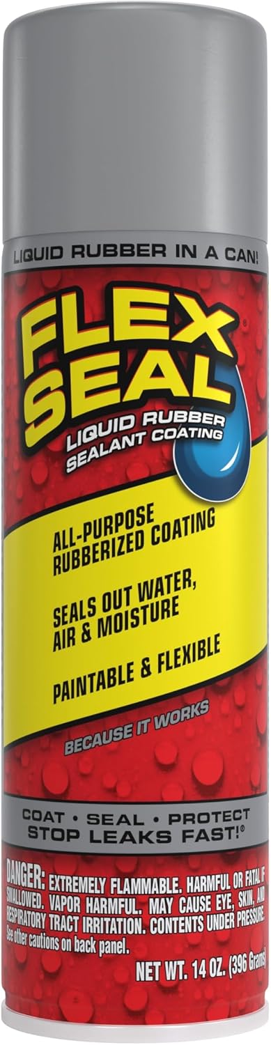 Flex Seal, 14 oz, 2-Pack, Black, Stop Leaks Instantly, Waterproof Rubber Spray On Sealant Coating, Perfect for Gutters, Wood, RV, Campers, Roof Repair, Skylights, Windows, and More