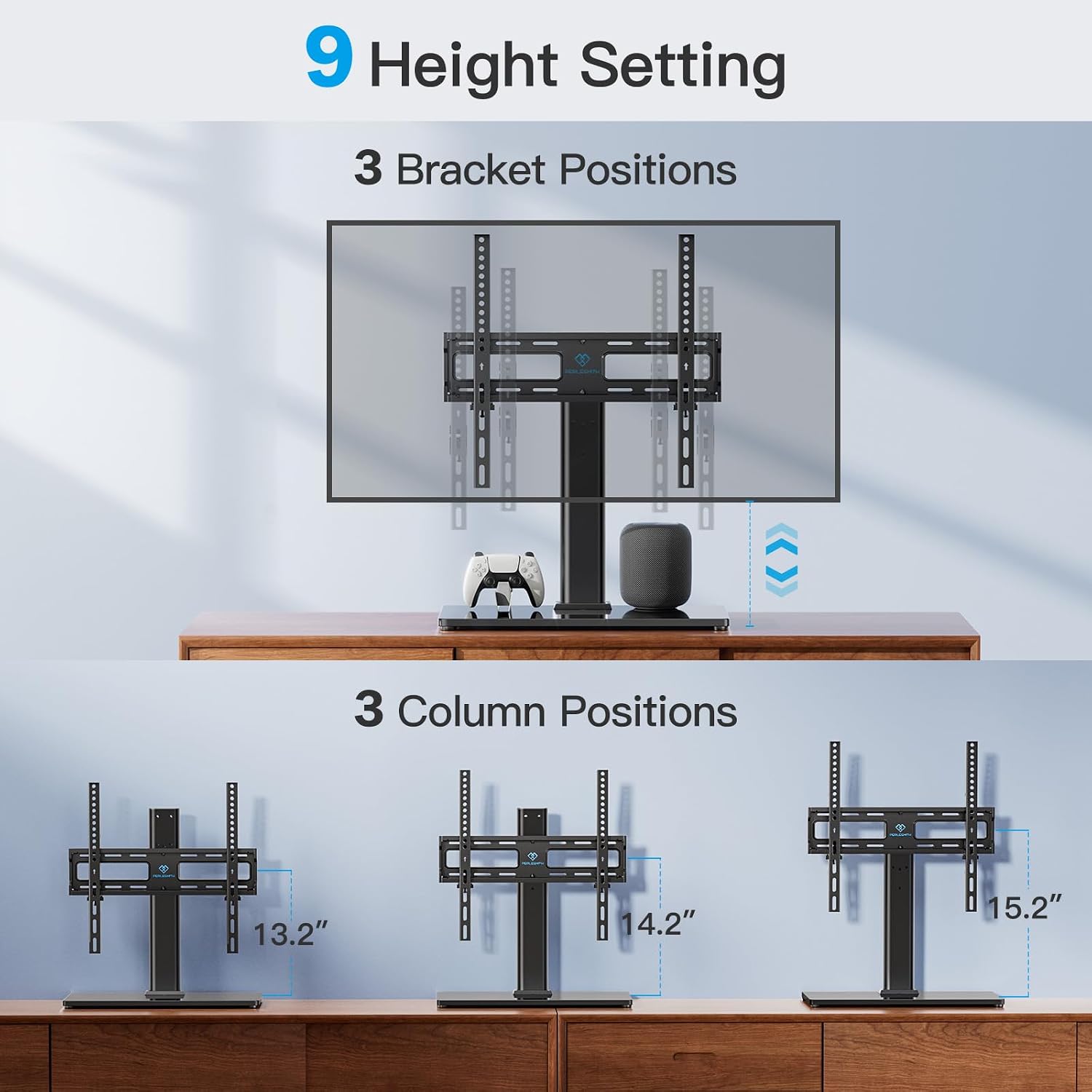PERLESMITH Universal TV Stand Legs for 32-70 inch TVs up to 99 lbs, Height Adjustable Tabletop Television Stand Mount, Universal TV Base for Livingroom & Bedroom, VESA 400x400mm PSTVS04-N2