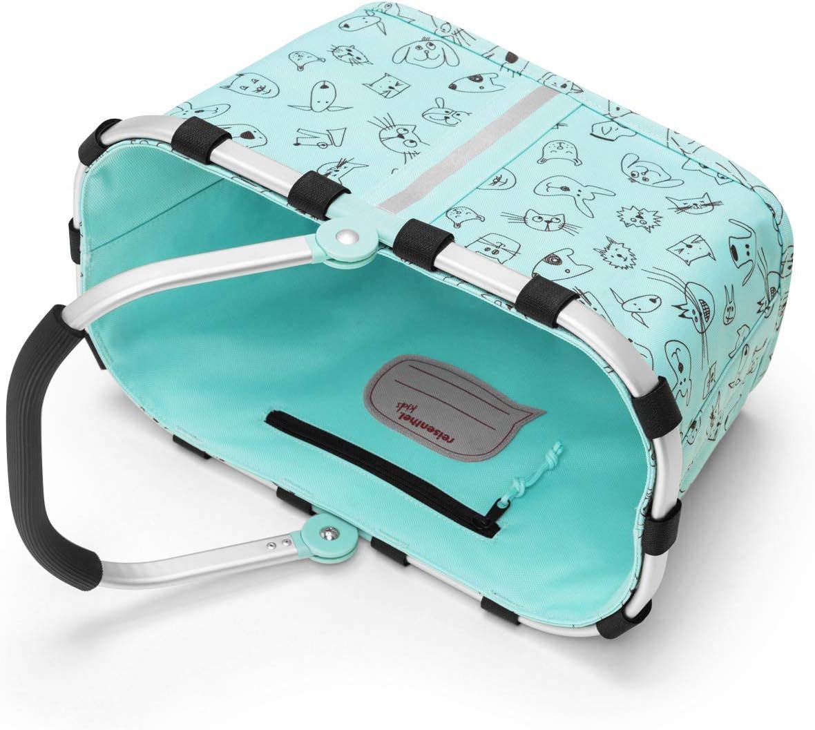 Reisenthel Carrybag XS Kids Shopping Basket 33.5 x 18 x 19.5 cm / 5 litres, Cats and Dogs Mint, 19.5 x 33.5 x 18 Centimeters, BAG