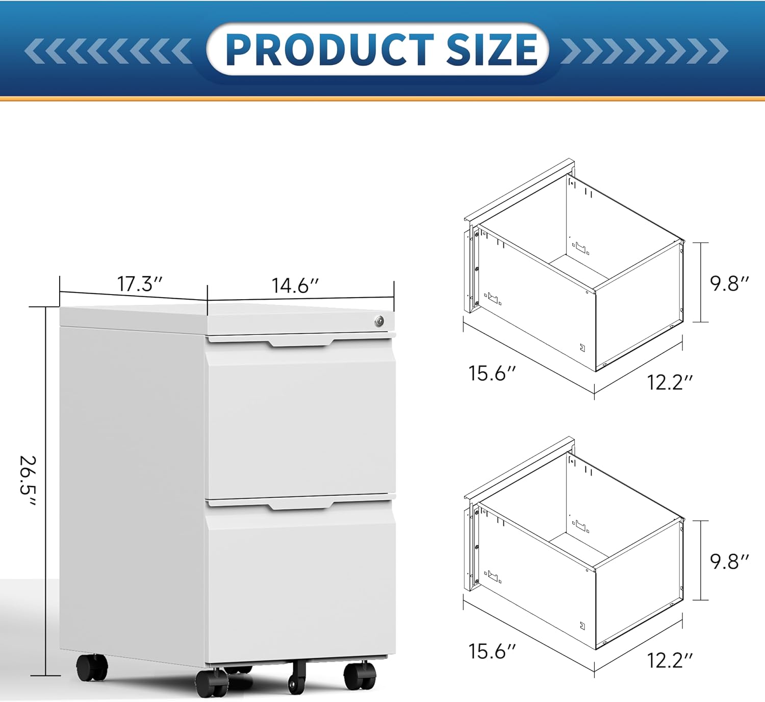 3 Drawer File Cabinet with Lock,Vertical Filing Cabinets for Home Office,Heavy Duty Metal File Cabinet for Hanging A4/Letter/Legal Size File,Vertical File Cabinet 15" W X 17.8" D X 38.3" H-Black