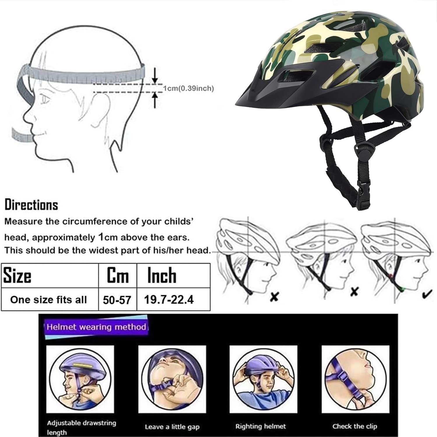 Kids Bike Helmet with LED Light for Youth Teen Toddler Boys Girls