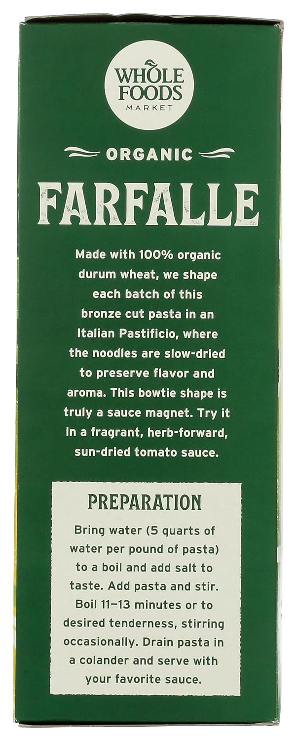 Whole Foods Market, Organic Farfalle, 16 Ounce