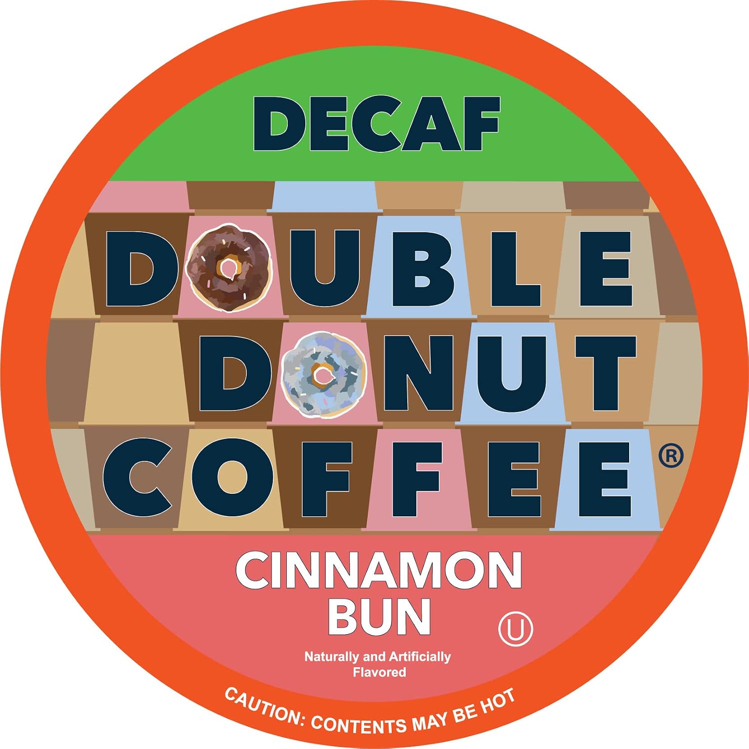 Double Donut Coffee Double Donut Medium Roast Decaf Coffee Pods, Classic, for Keurig K-Cup Machines, 24 Single-Serve Capsules per Box