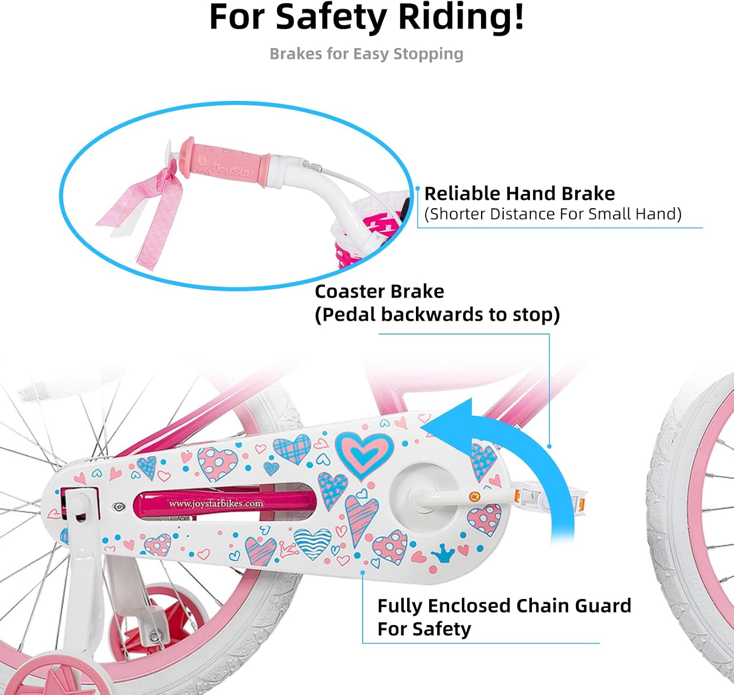 JOYSTAR Angel Girls Bike for Toddlers and Kids Ages 2-12 Years | 12-20 Inch Kids Bike with Training Wheels & Basket, 20 24“ Bicycle with Kickstand