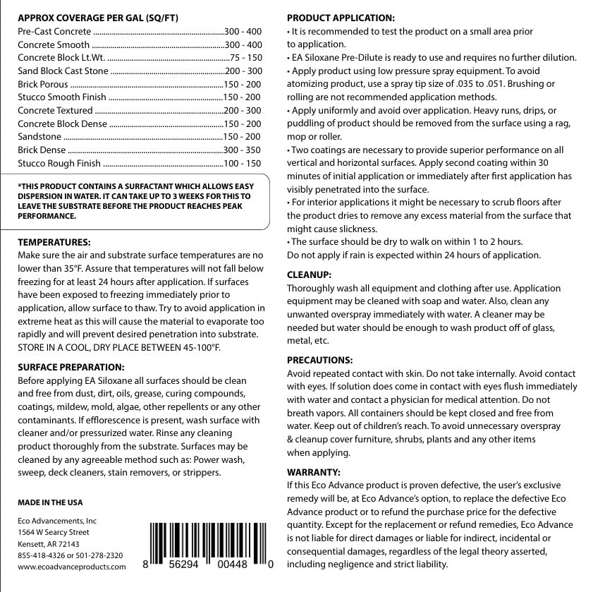 Concrete/Masonry Siloxane Odorless Spray-On Application Waterproofer, Safe for Use Around Plants, Pets, and People, 1 Gallon
