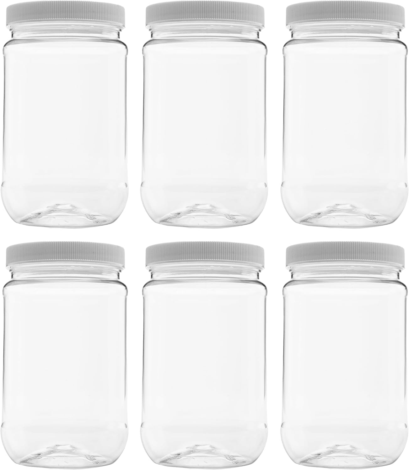 1 Pack - 128 oz (1 Gallon) Plastic Storage Jars with 110-400 Leak Proof Black Lids, Food Grade, BPA Free, Hand Wash Only (128oz, BLK, 1PK)