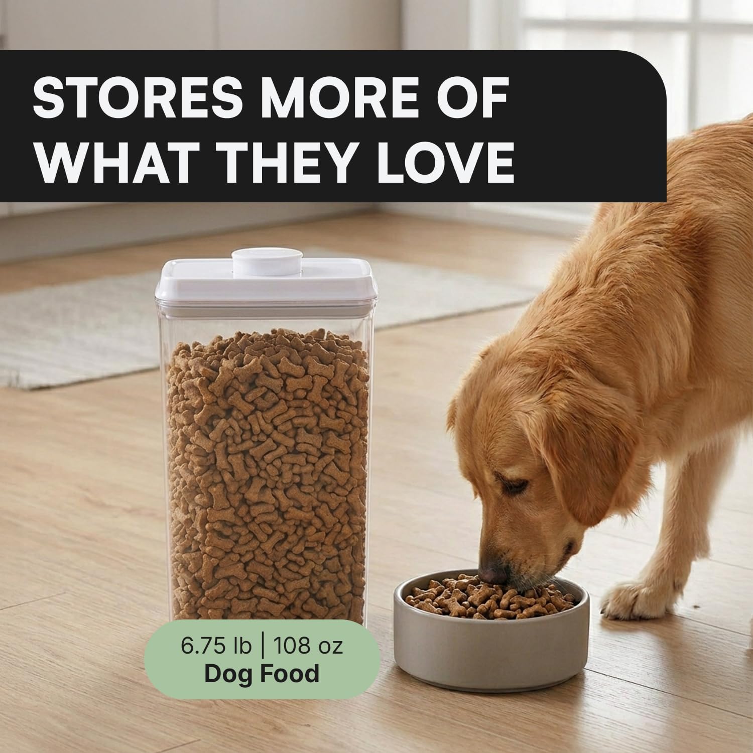 Bop Top Airtight Food Storage Containers | Pop-Top Lid | 16.5 Cups / 135 Oz