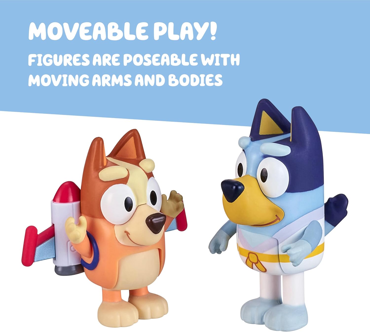 Bluey School Figurine Toys Pack of 4, Articulated Character Toys with Chloe, Rusty, and Calypso Figurines, Small Action Figures for Kids Ages 3+