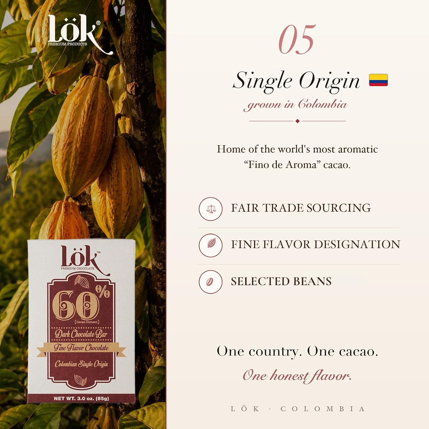 Lök Foods Dark Chocolate Bar 100% Cacao | Fair Trade, Kosher, Gluten Free, Vegan, Bean-to-Bar, Sugar-Free, No Sugar Alcohol, No Artificial Sweetener