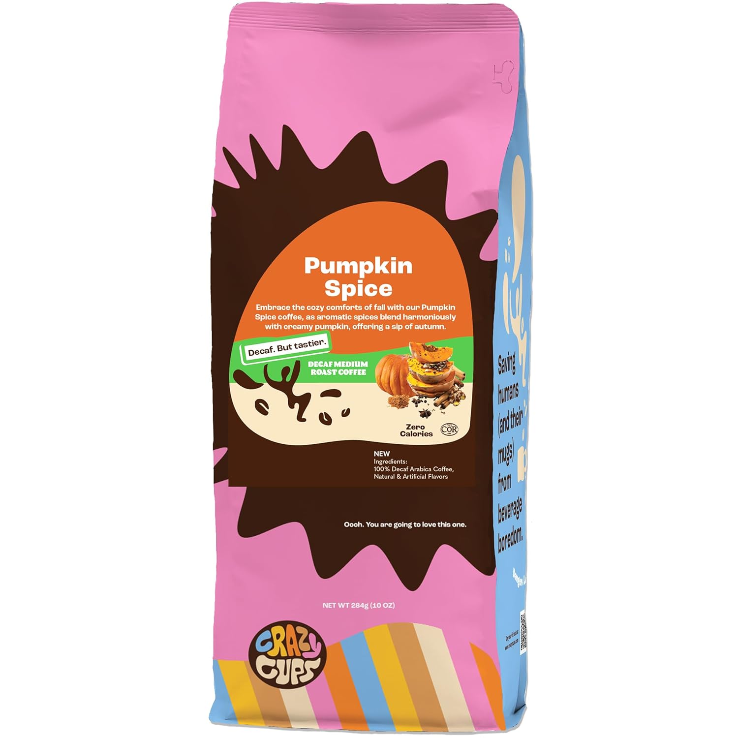 Crazy Cups Flavored Ground Coffee, Cinnamon French Toast, in 10 oz Bag, For Brewing Flavored Hot or Iced Coffee