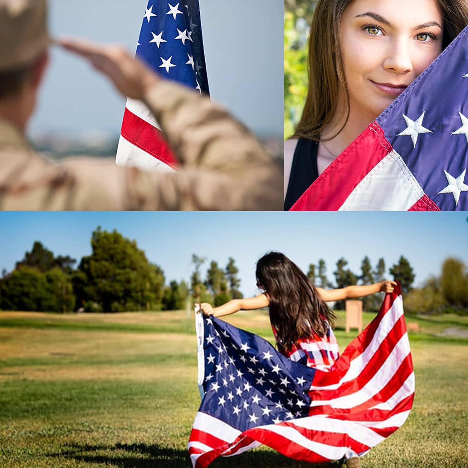 TOPFLAGS American Flag 4x6 Heavy Duty Outdoor US Flags for Outside Embroidered Stars USA Banner Sewn Stripes with Brass Grommets Vibrant Color