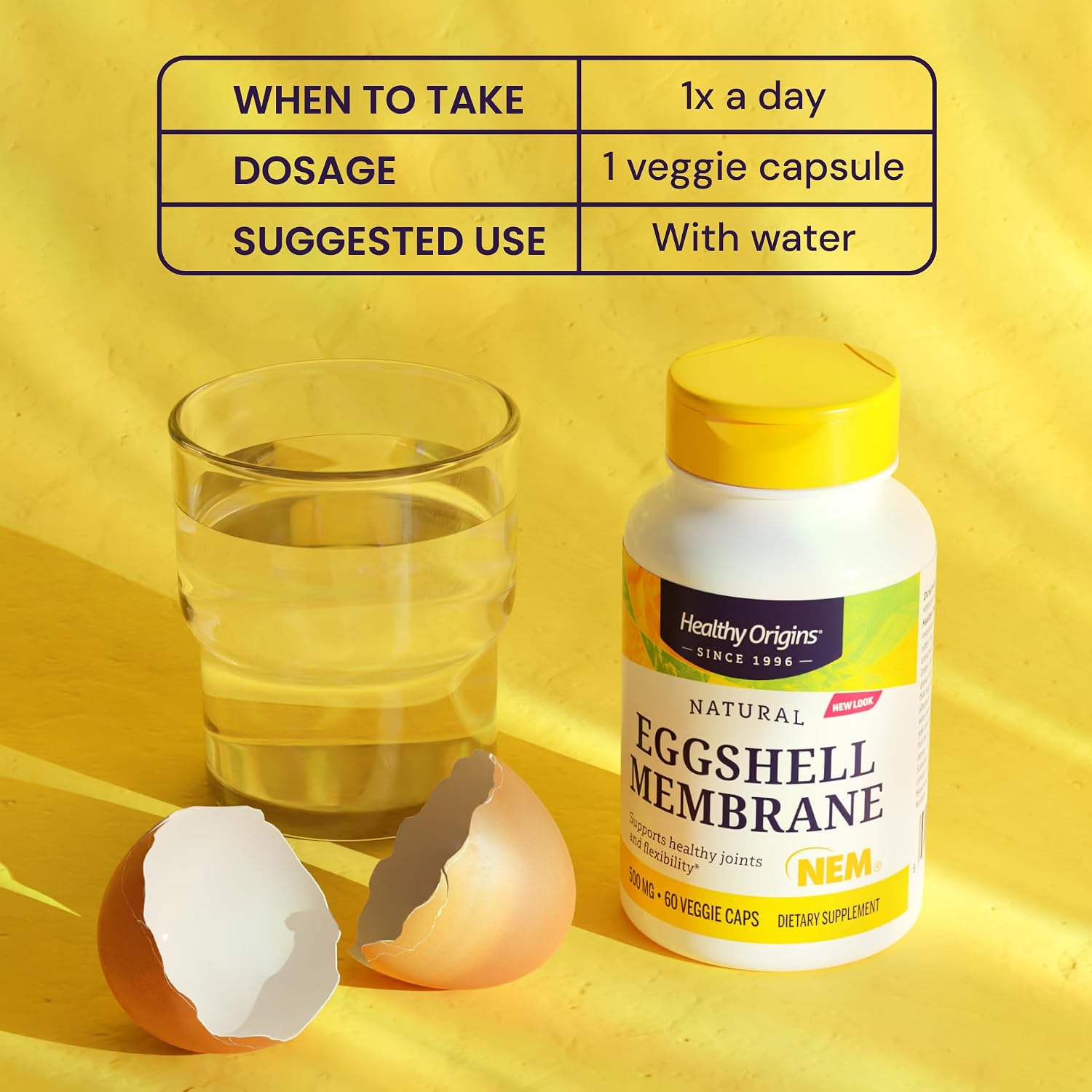 Healthy Origins NEM Eggshell Membrane 500 mg, 30 Veggie Caps
