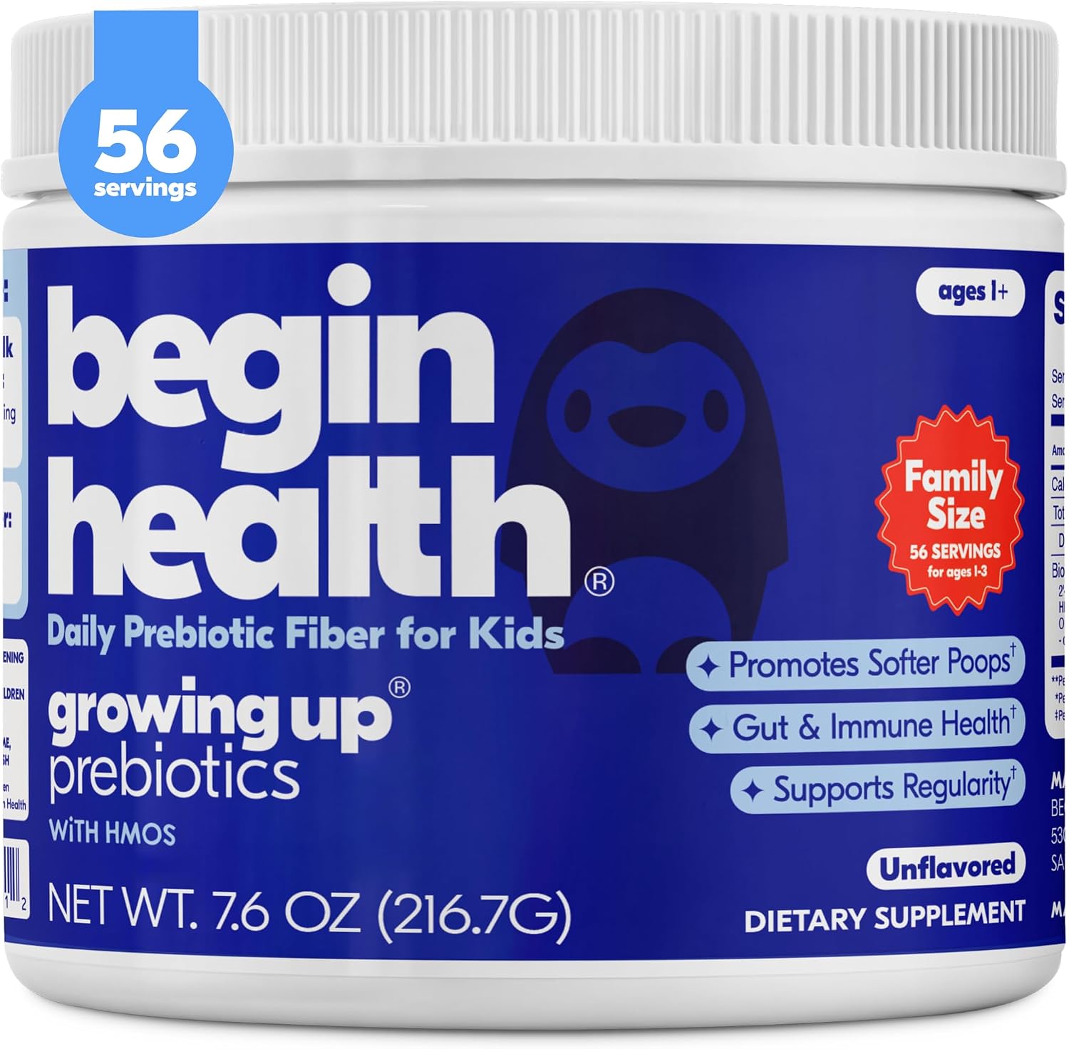 Begin Health Beginbaby® Prebiotics and Probiotics for Infants 0-12 Months | Baby Formula Prebiotic + Probiotic Powder with 2'-FL HMO's & B. Infantis for Optimal Digestion | 28-Packs - Unflavored