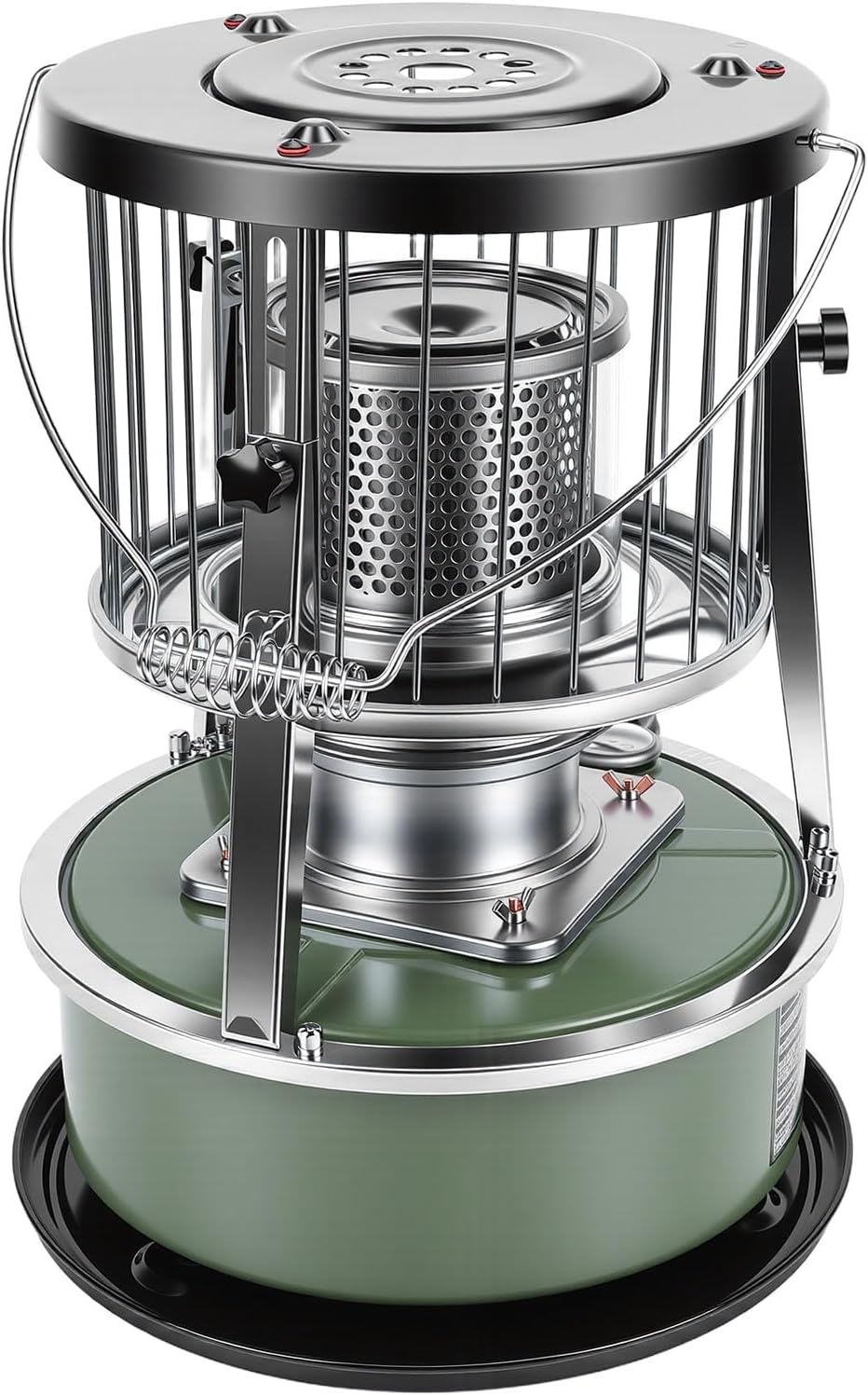 Portable Kerosene Heater, 2.6KW 5.2L Adjustable Height Cold Rolled Plate Stainless Iron, with Manual Ignition