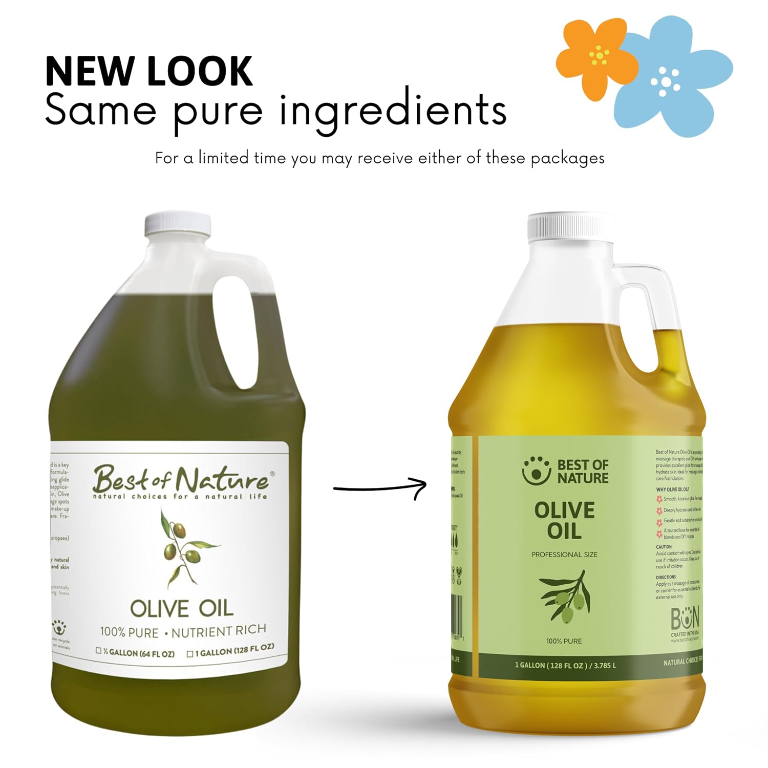 Best of Nature 100% Pure Olive Massage & Body Oil – Cold Pressed, Natural & Unscented Moisturizer for Skin, Hair & Bath, 8 fl oz