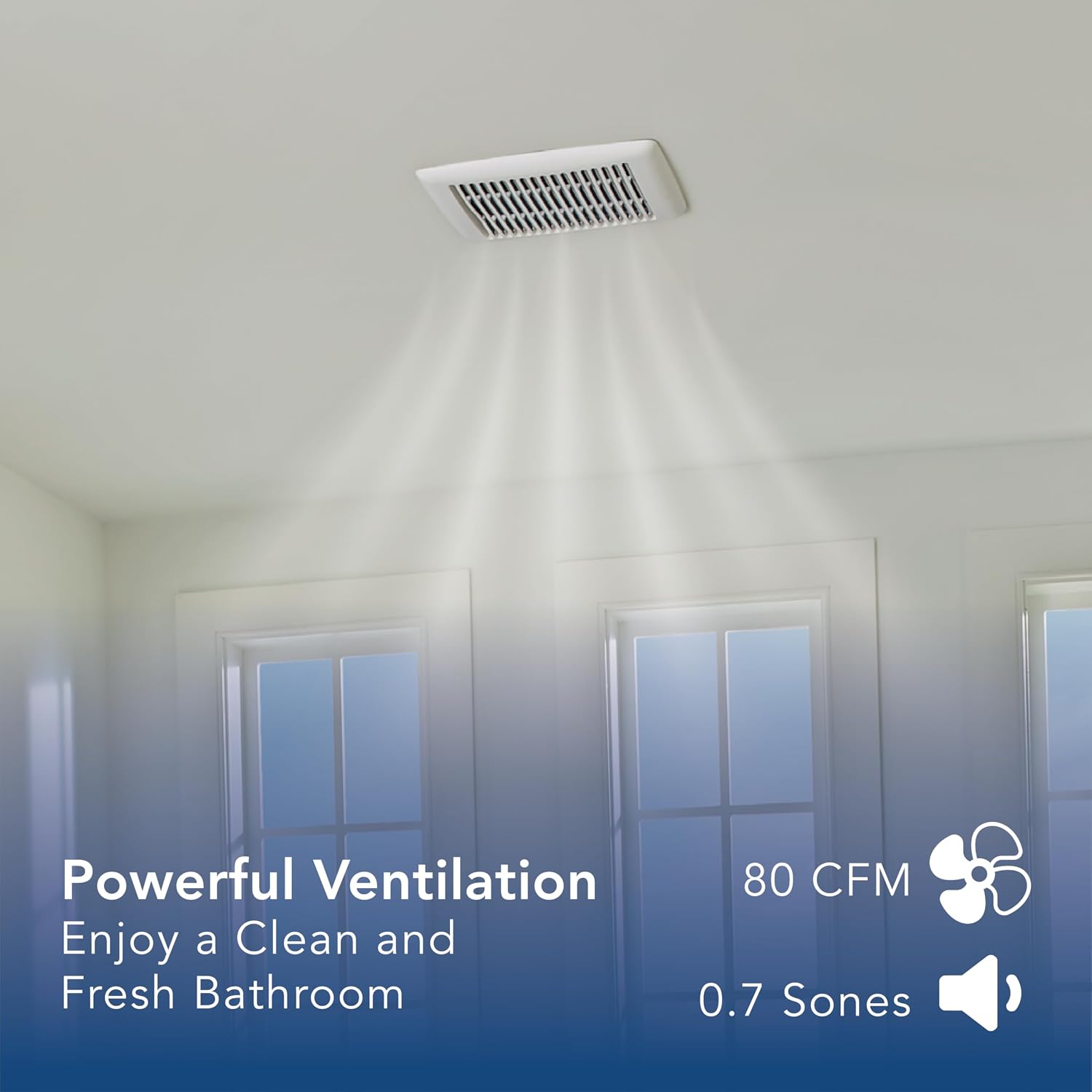 Broan-NuTone AE80B Bathroom Exhaust Fan with Roomside Installation, ENERGY STAR Certified, 80 CFM, 1.5 Sones, White