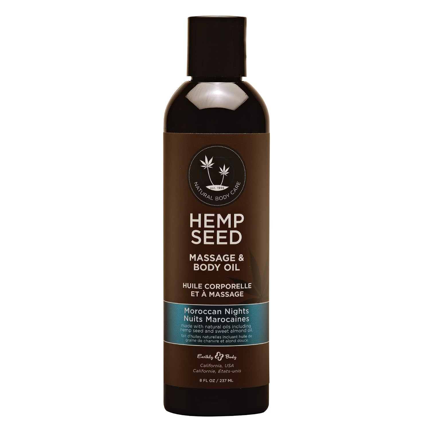 Hemp Seed Massage & Body Oil - 8 fl. oz. - Nourishing, Moisturizing Massage Oil - Hemp Seed, Apricot, Grapeseed & Sweet Almond Oil - Vegan & Cruelty Free