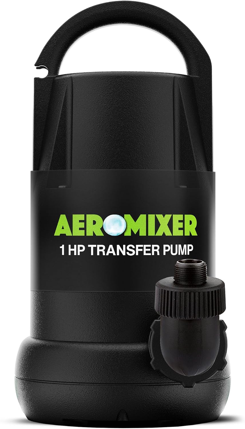 Aeromixer 1/4 HP Transfer Pump - Submersible Water Pumps, Sump Pump for Pool Draining, Portable Electric Garden Utility Pumps 2240 GPH, Heavy Duty Outdoor Water Flow System for Farming and Gardening