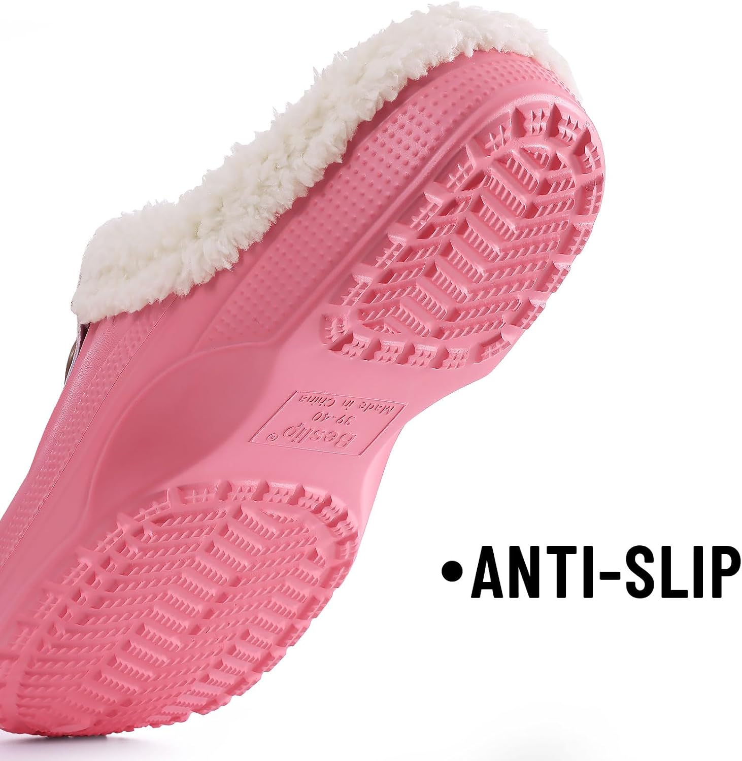 Beslip Fur Lined Clogs for Women & Men Fuzzy Slippers with Memory Foam