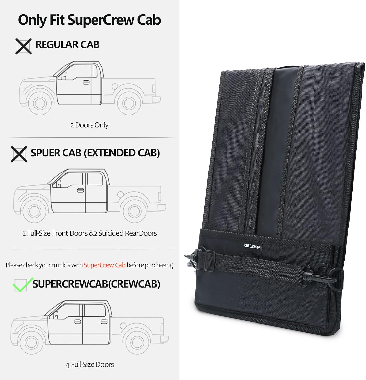 GEEDAR Under Seat Storage Truck Tool Box Organizer for Truck Underseat Storage Ford F150 F250 F350 Chevy Silverado Accessories (2 Compartment for