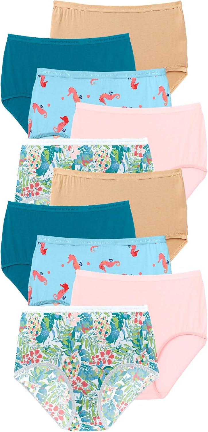 Comfort Choice Full Coverage Cotton Brief 10-Pack