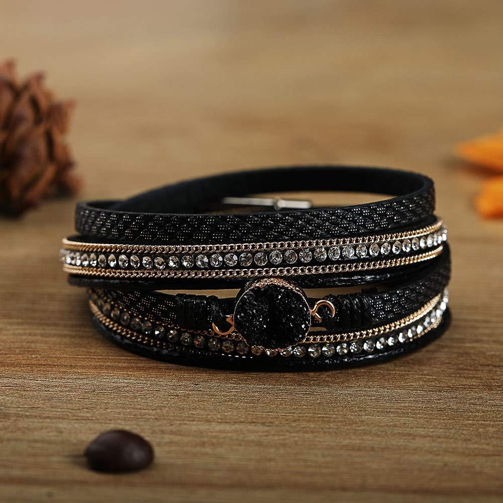 Fesciory Leather Wrap Bracelets for Women, Boho Western Layered Jewelry