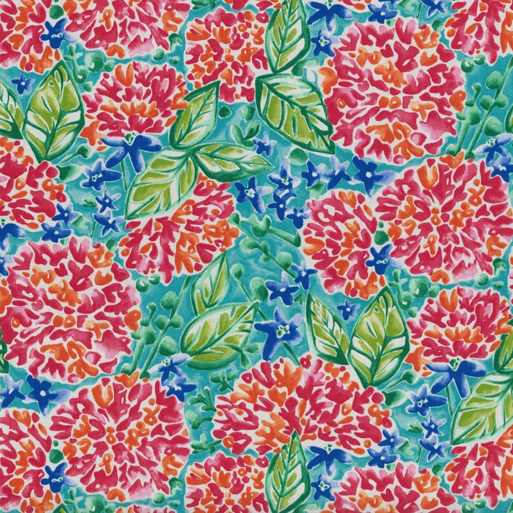 Pillow Perfect Bright Floral Indoor/Outdoor Tufted Wicker Seat Cushion, 2 Count, 19" x 19", Blue/Tan Telfair Peacock
