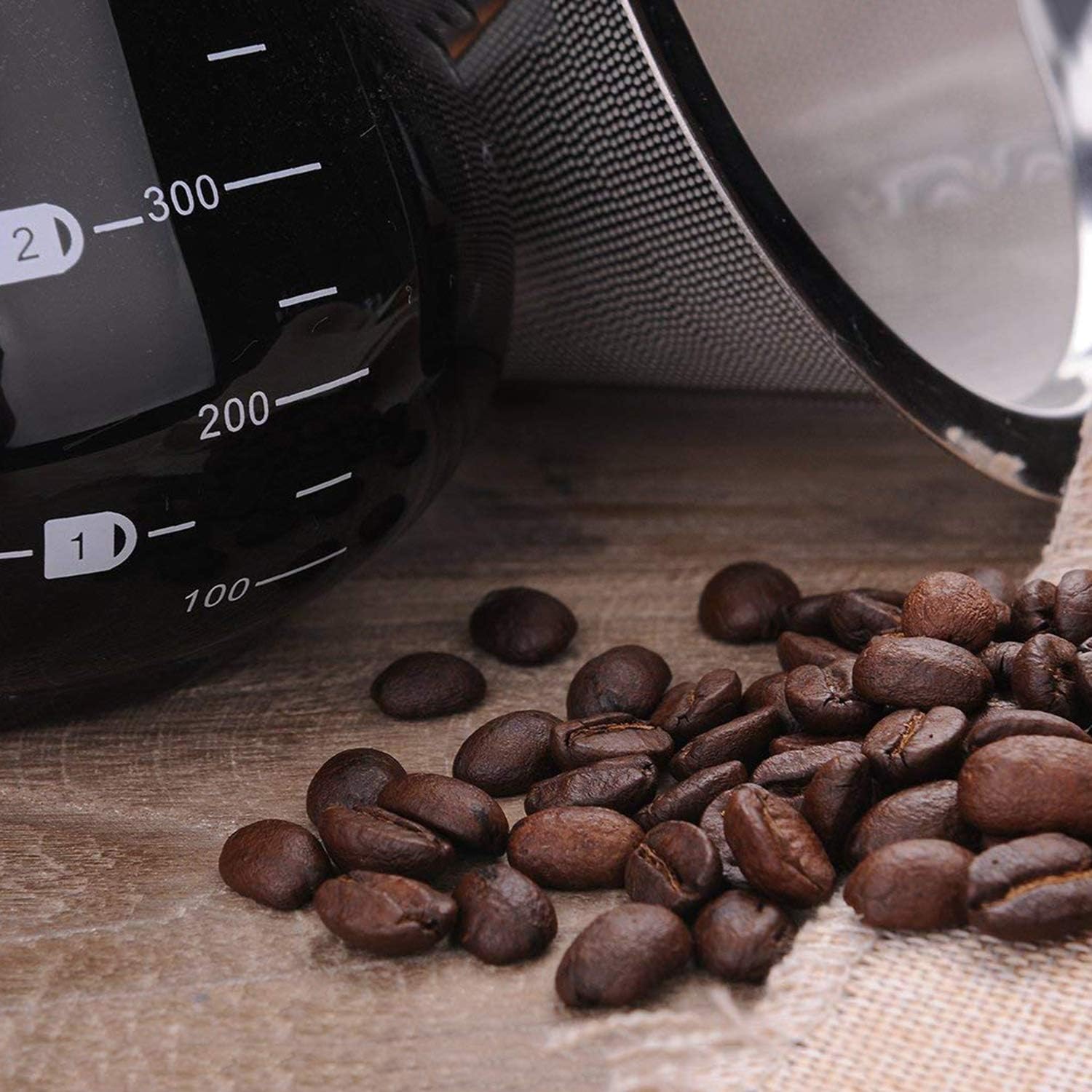 Boxtree Pour Over Coffee Maker Set with Reusable Stainless Steel Drip Filter Elegant Coffee Dripper Pot Glass Carafe & Permanent Stainless Steel