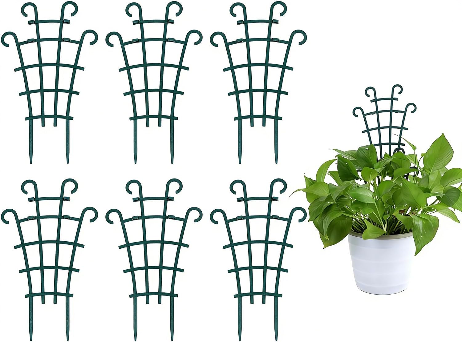 UWIOFF Trellis for Potted Plants, 4Pcs Stackable Small Indoor Plant Trellis