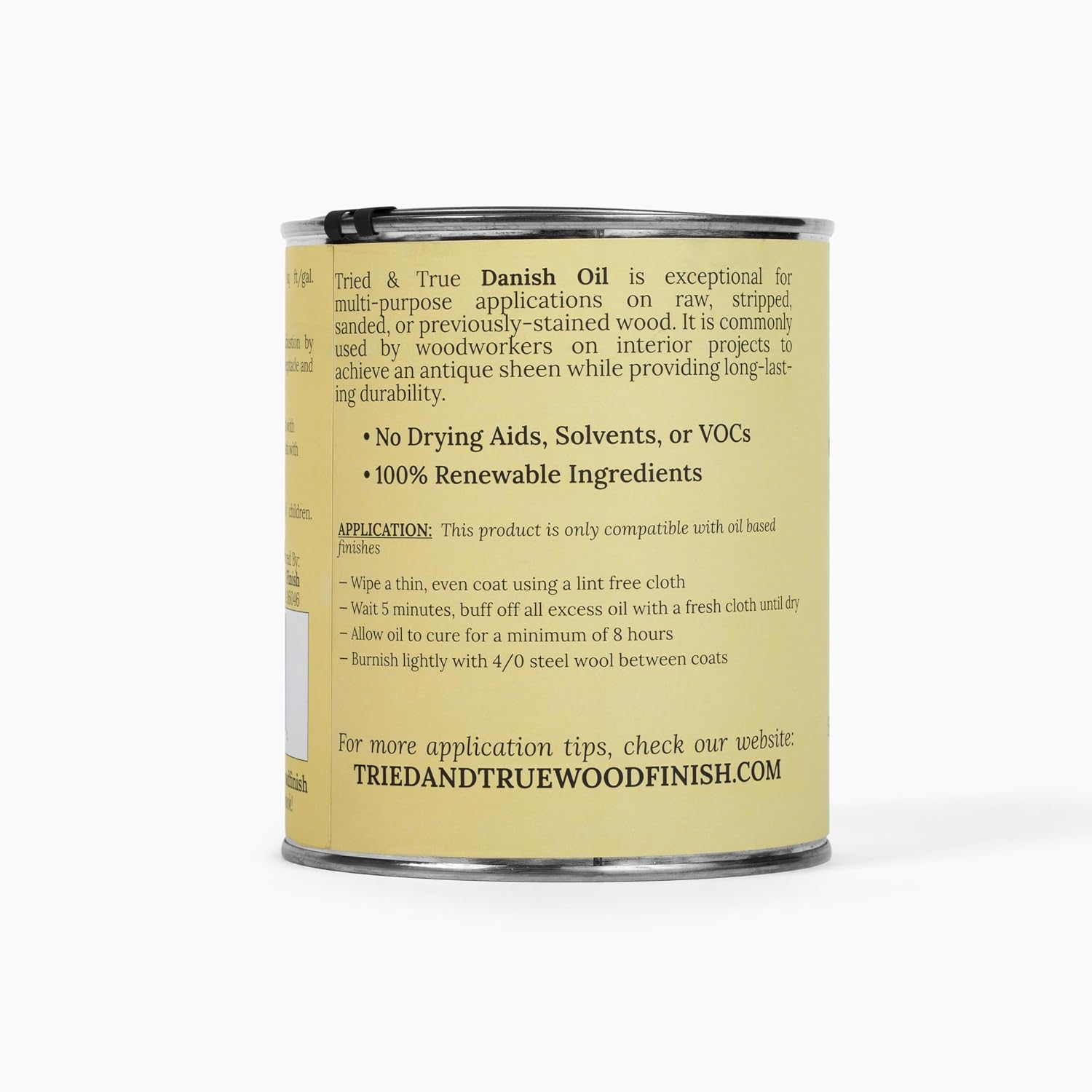 Tried & True Danish Oil, Pure Polymerized Linseed Oil Wood Finish, Pint | Ideal for Furniture, Rustic Pieces, & Priming Wood for Other Oil or Epoxy-Based Products, Food Safe, Simple, Fast Curing