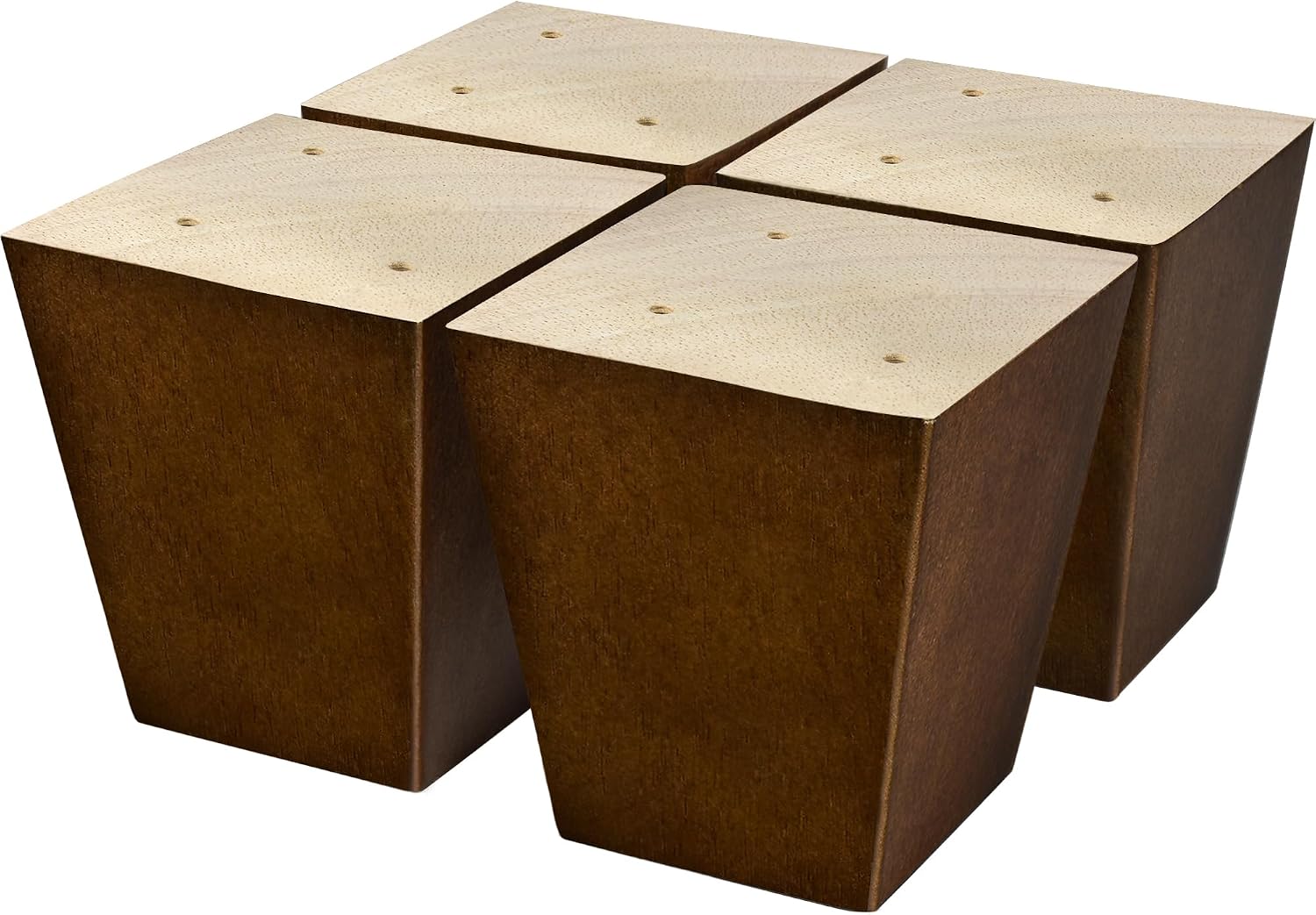 Sofa Legs Square Bed Feet 2 inch Wood Replacement Leg for Furniture Set of 4, Dark Brown