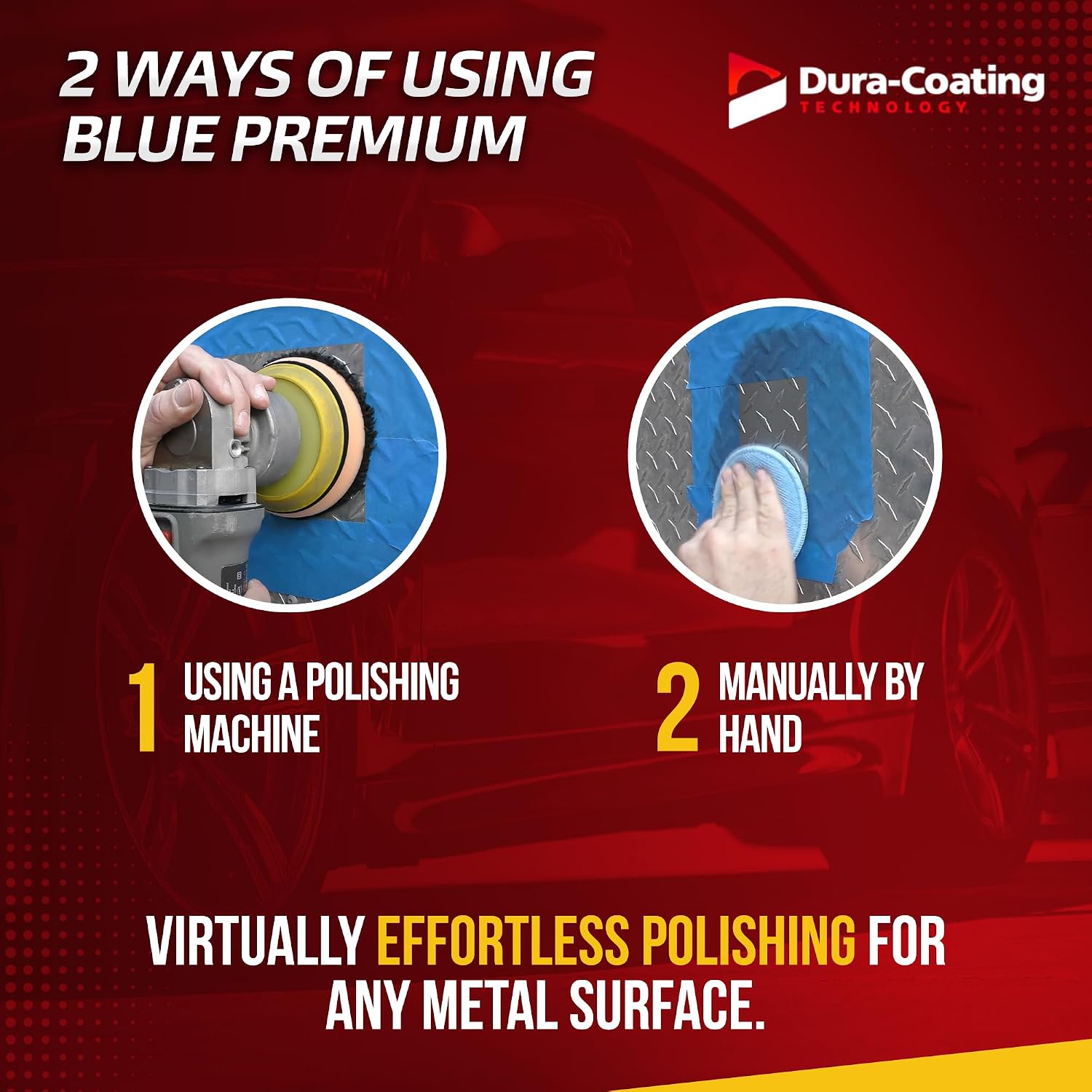 DURA-COATING TECHNOLOGY, Blue Premium Metal Polish - Perfect Brightener and Scratch Remover for Aluminum Wheels, Diamond Plate, Stainless Steel