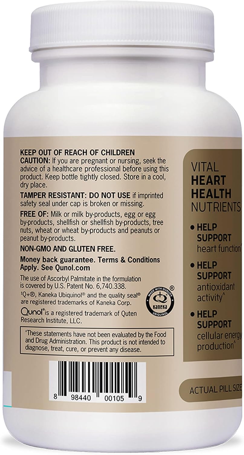 Qunol Ubiquinol 200mg + Omega-3 250mg, Extra Strength Antioxidant, 90ct | #1 Cardiologist Recommended Supplement for Heart Health