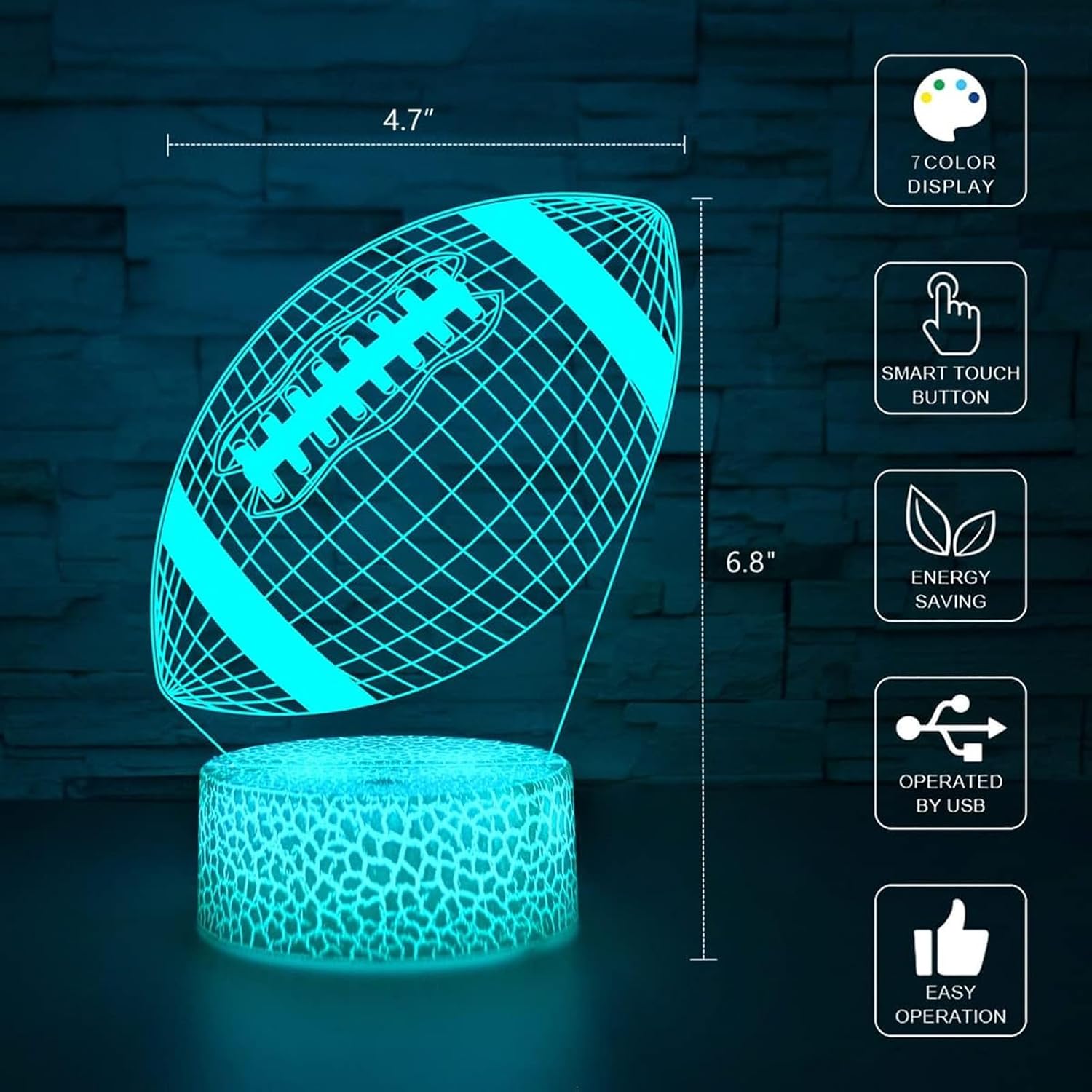 i-CHONY Dinosaur Toy T-Rex 3D Night Light for Kids, 16 Colors Dimmable Dinosaur Led Light with Remote & Smart Touch