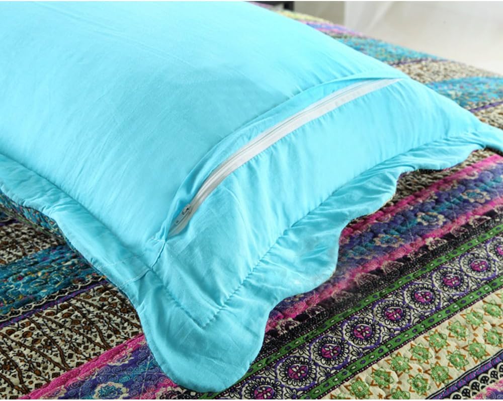 Striped Jacquard Style Cotton 3-Piece Patchwork Bedspread Quilt Sets, Queen Size