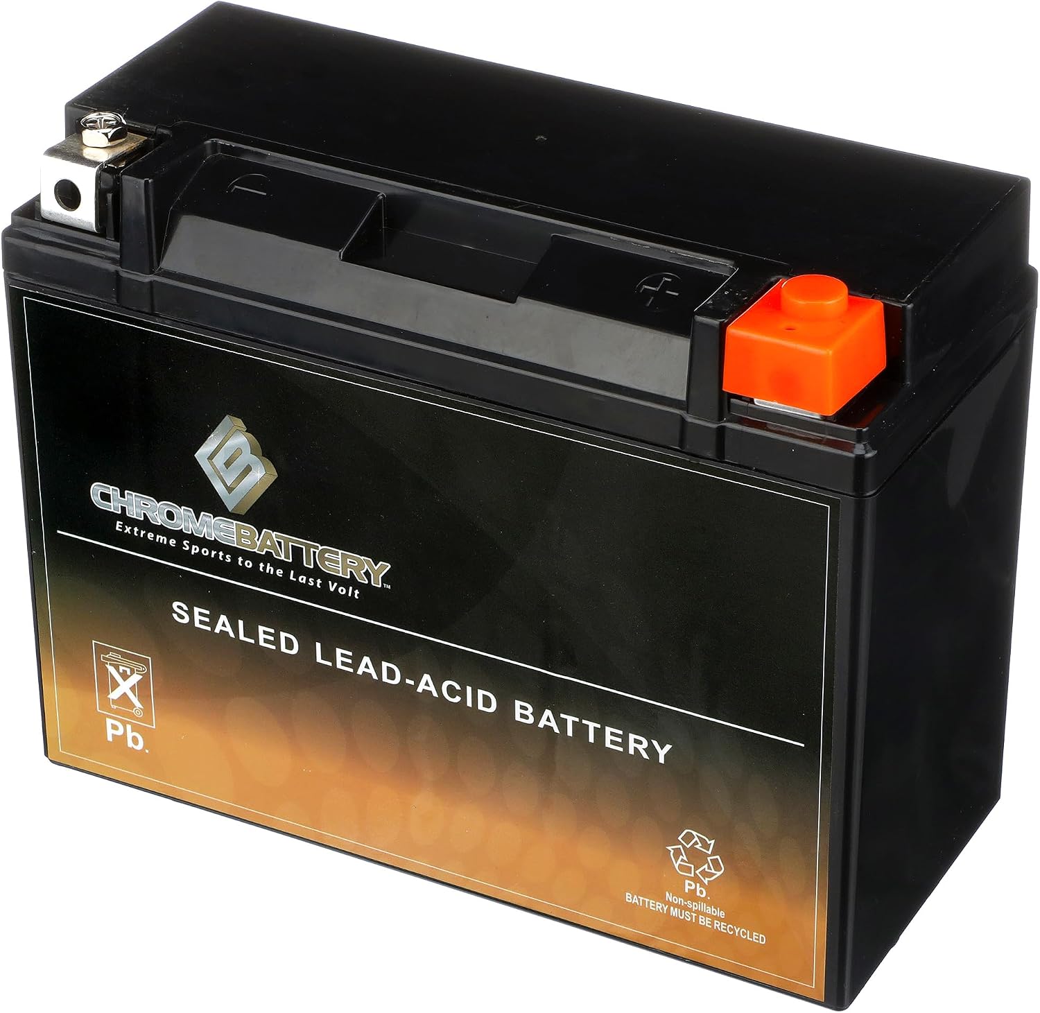 CB CHROMEBATTERY YTX30L-BS 12V 385 CCA AGM – Maintenance-Free 30Ah Battery for Harley, ATV, UTV, Snowmobile, Jet Ski – T3 Nut & Bolt Terminal – Fits Harley Touring, Polaris Sportsman 850