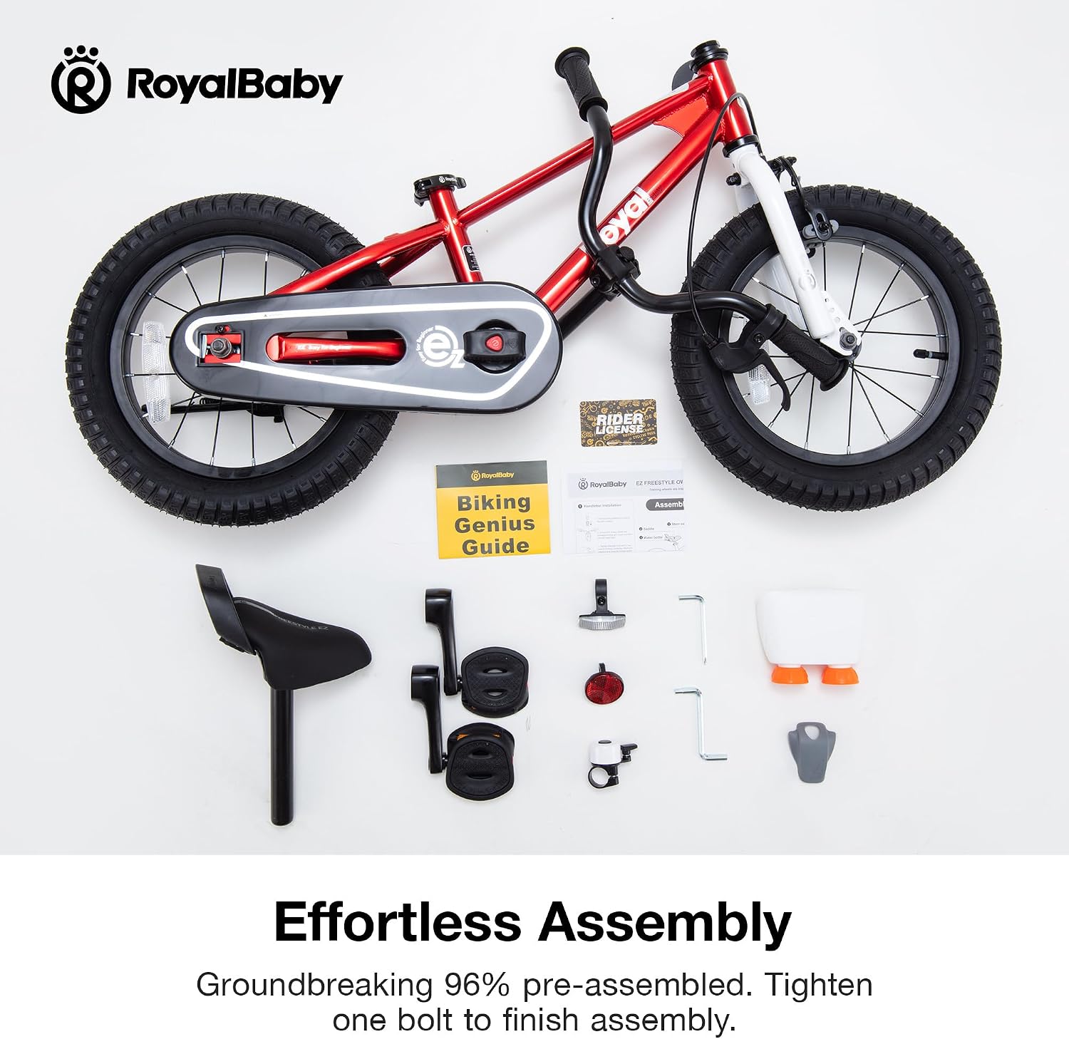RoyalBaby EZ Kids Bike 12 14 16 18 20 Inch Balance Pedal 2-in-1 Training Bicycle Boys Girls Ages 3 to 12 Years Easy Learn for Beginners