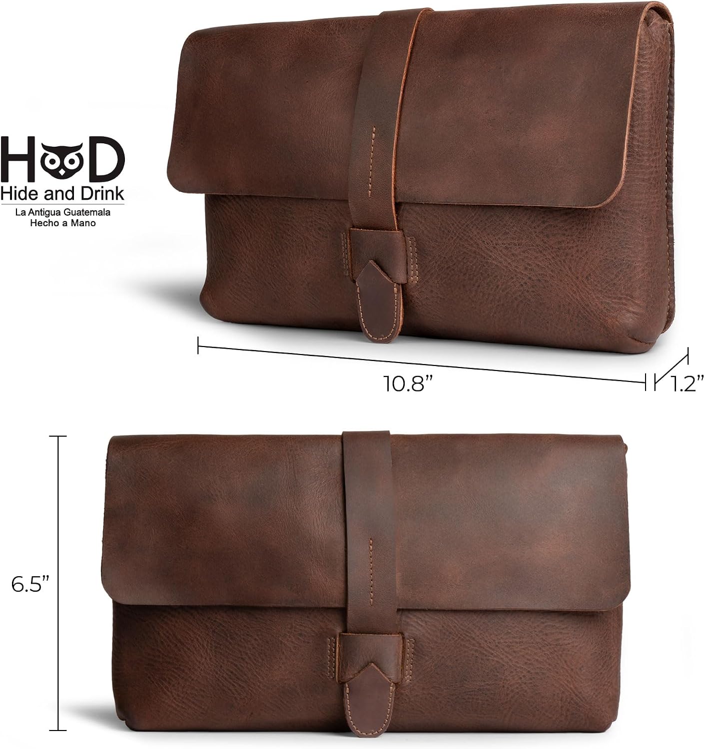 Hide & Drink, Female Clutch Bag, Vintage Handbag, Accessory Organizer, Phone Bag, Night Case, Full Grain Leather, Handmade, Bourbon Brown
