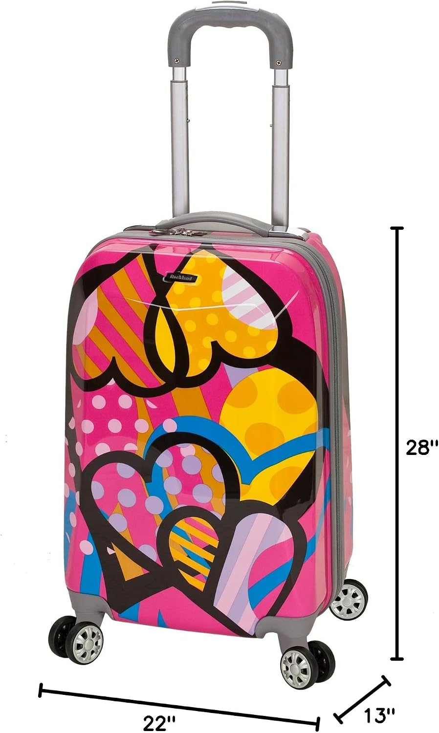 Rockland Vision Hardside 3 Piece Spinner Wheel Luggage Set, (20"/24"/28"), Love