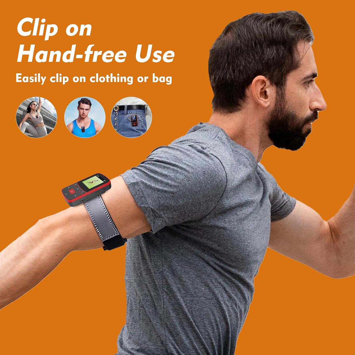 RUIZU 64GB Clip MP3 Player with Bluetooth 5.3, Lightweight 1 oz | Portable Music Player for Sports Running, Physical Buttons, FM Radio, Voice Recorder, Sleep Timer, Up to 128GB microSD Card