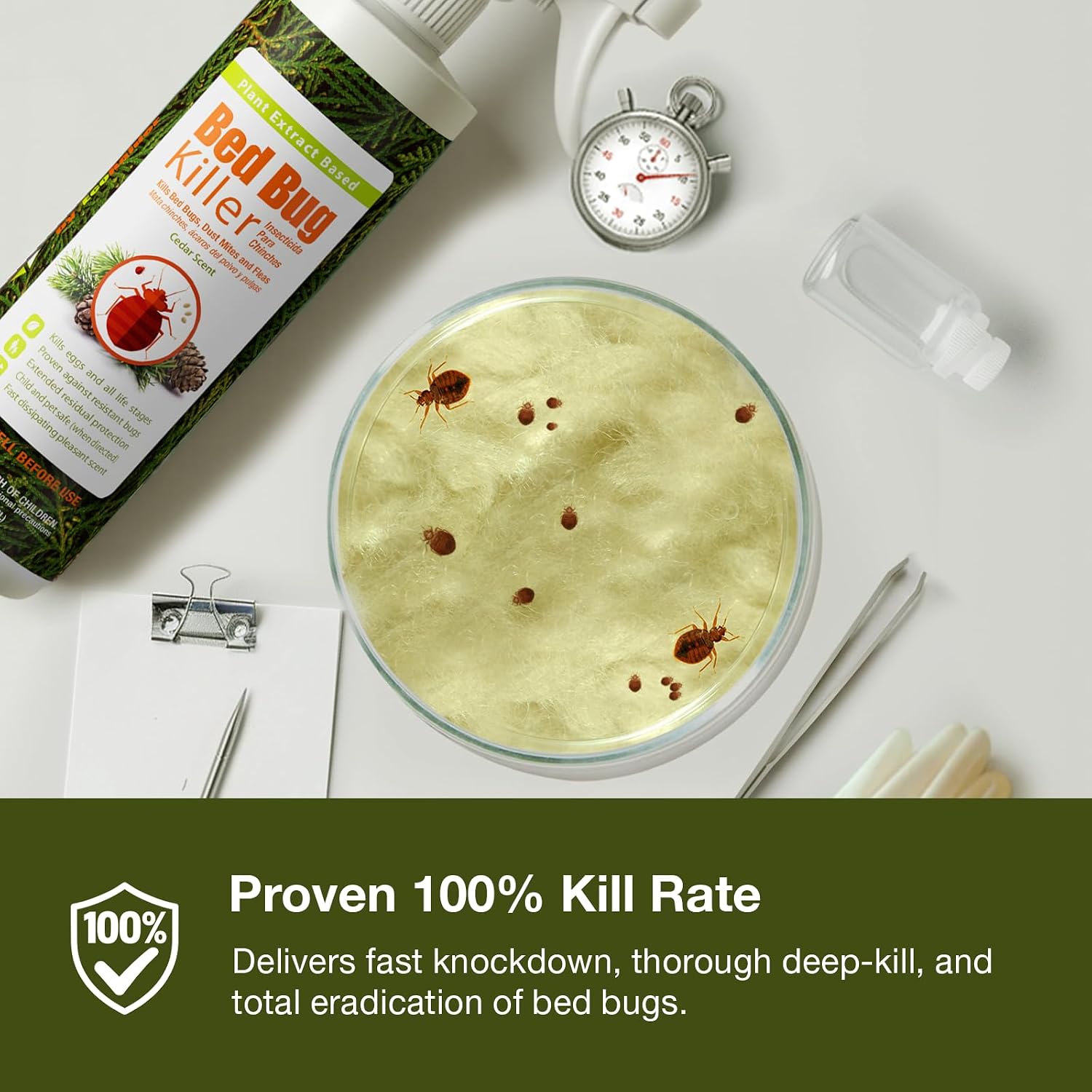 Bed Bug Killer 16 oz EcoVenger by EcoRaider, 100% Kill Efficacy, Bedbugs & Mites, Kills Eggs & The Resistant, Lasting Protection, USDA BIO-Certified, Plant Extract Based & Non-Toxic, Child & Pet Safe