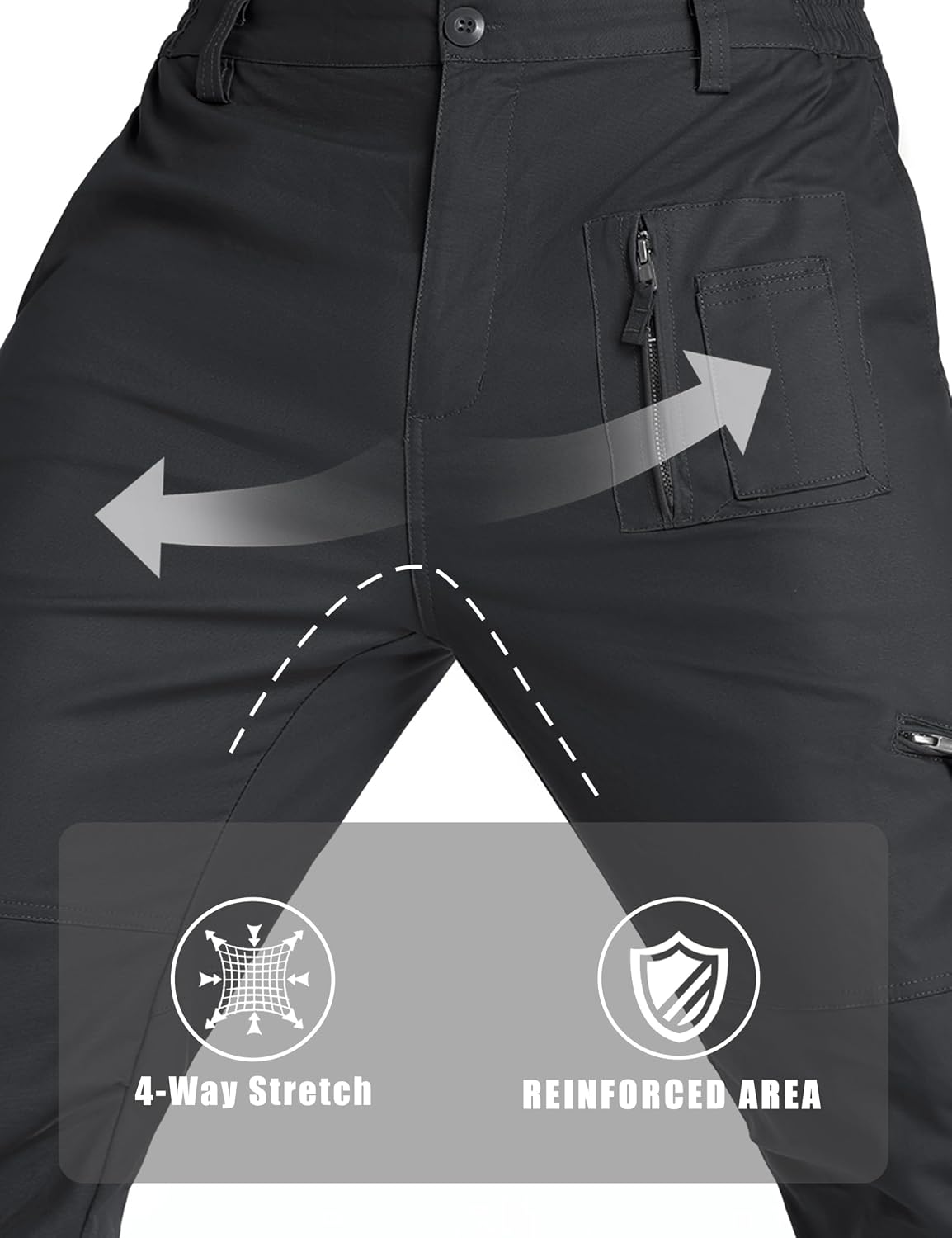 CRYSULLY Mens Tactical Cargo Pants Ripstop Cotton Military Hiking Work