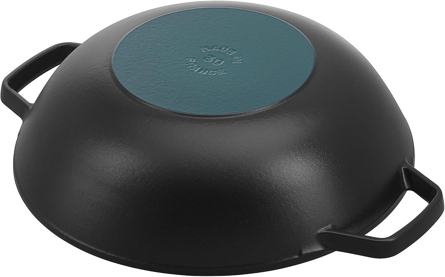 Staub Cast Iron Perfect Pan, Wok, Dutch Oven, 4.5-quart, serves 4-5, Made in France, Dark Blue