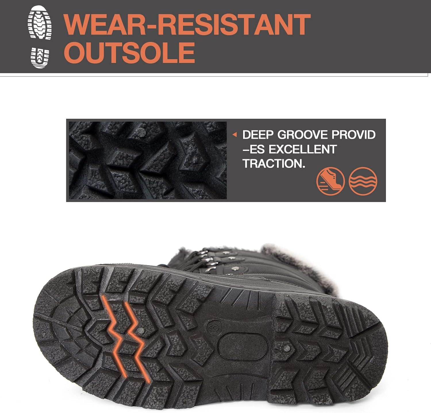 mysoft Women's Snow Boots Waterproof Mid-Calf Winter Boots
