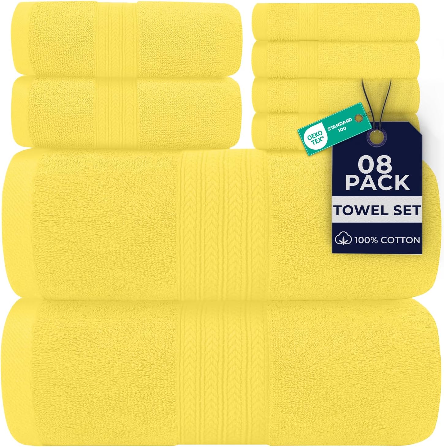 DAN RIVER 24 Pack Cotton Wash Cloths Set for Showering [12x12] White
