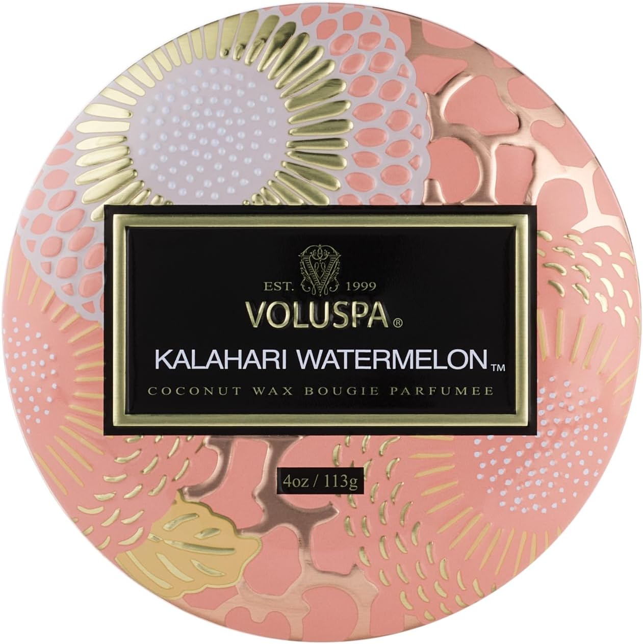 Voluspa Baltic Amber Candle | Mini Tin | 4 Oz. | 25 Hour Burn Time | Coconut Wax for a Cleaner Burn
