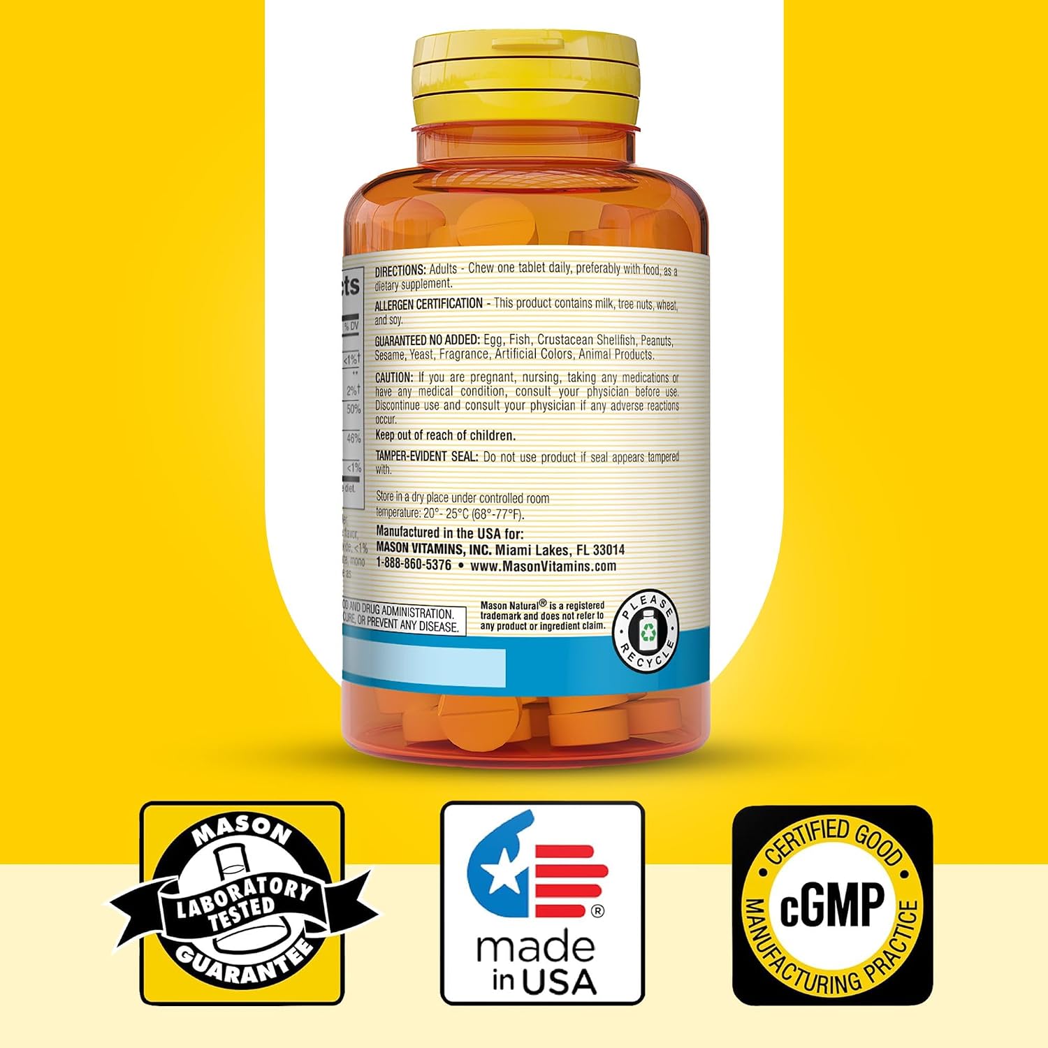 MASON NATURAL Calcium 600 mg with Vitamin D3, 100 Day Supply, Supports Healthy Bones & Normal Muscle Function, Coffee Mocha Flavor, 100 Chewables